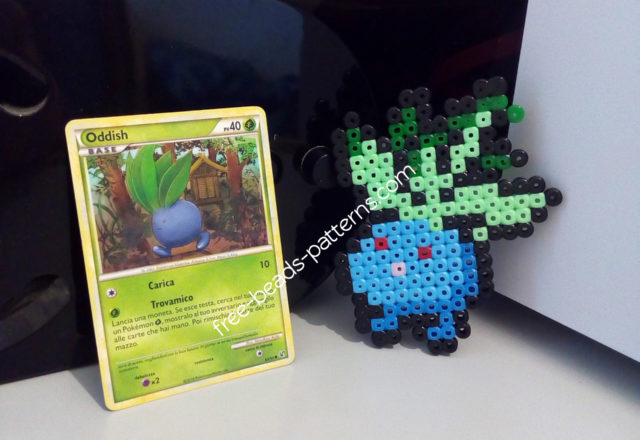 Pokemon Oddish hama beads final work photo