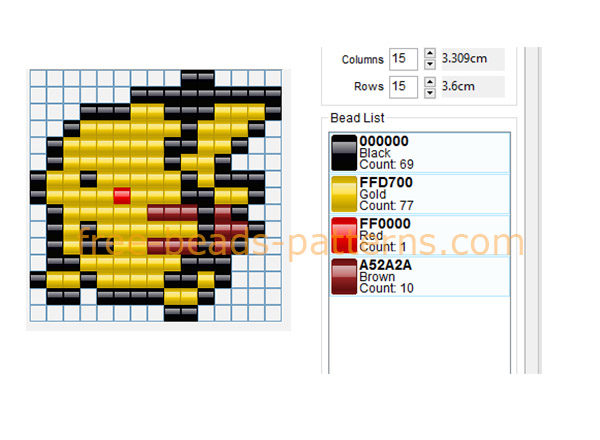 Pokemon Pikachu small size free perler beads Hama Beads pattern design