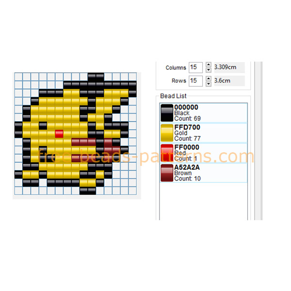 Pokemon Pikachu small size free perler beads Hama Beads pattern design