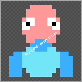 Pokemon Porygon free perler pattern