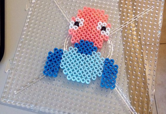 Pokemon Porygon perler beads work photo by Bill