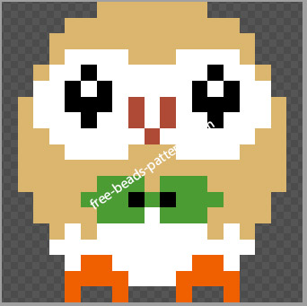 Pokemon Rowlet free pyssla pattern