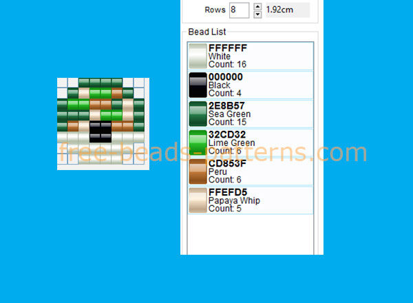 Pokemon Safari Ball free perler beads pattern download 8 x 8 small size