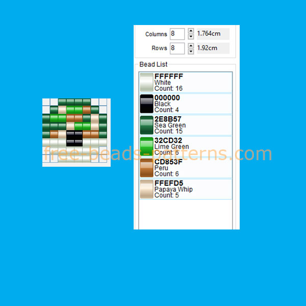 Pokemon Safari Ball free perler beads pattern download 8 x 8 small size