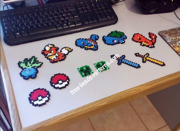Pokemon and Minecraft perler beads works (1)