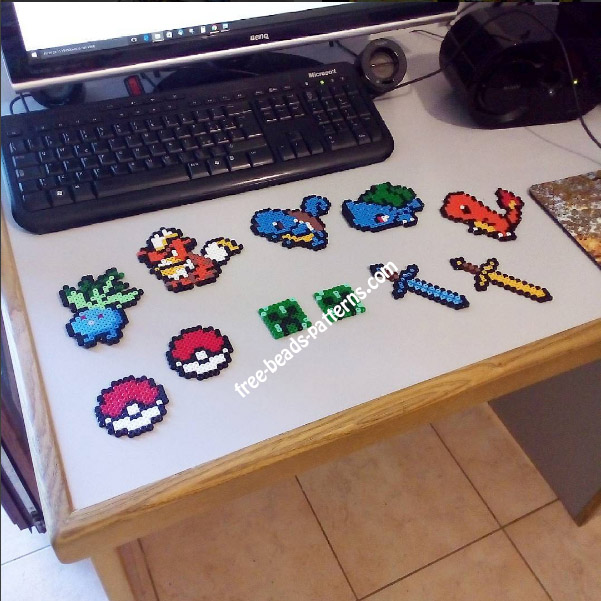 Pokemon and Minecraft perler beads works (1)