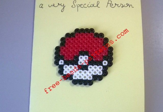 Pokemon love card made with Hama Beads work photos (1)