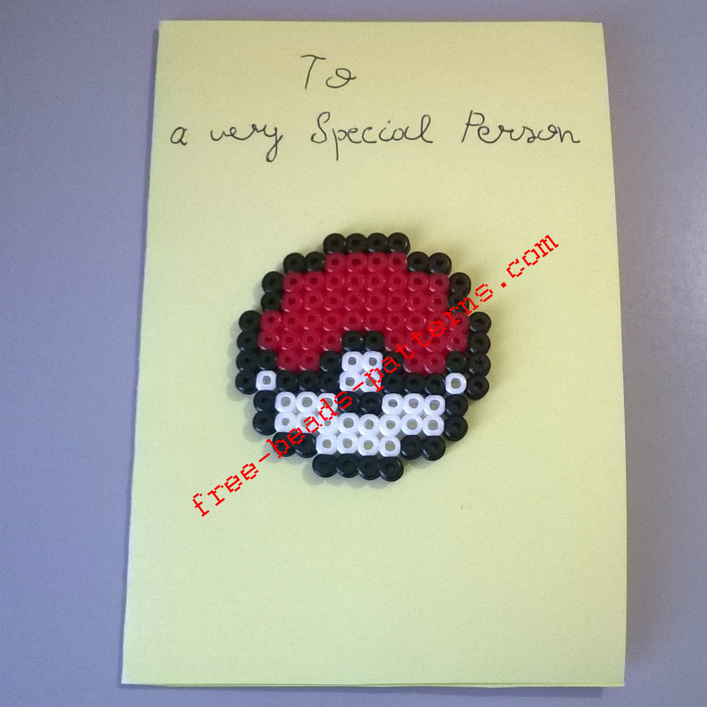 Pokemon love card made with Hama Beads work photos (1)