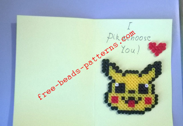 Pokemon love card made with Hama Beads work photos (2)