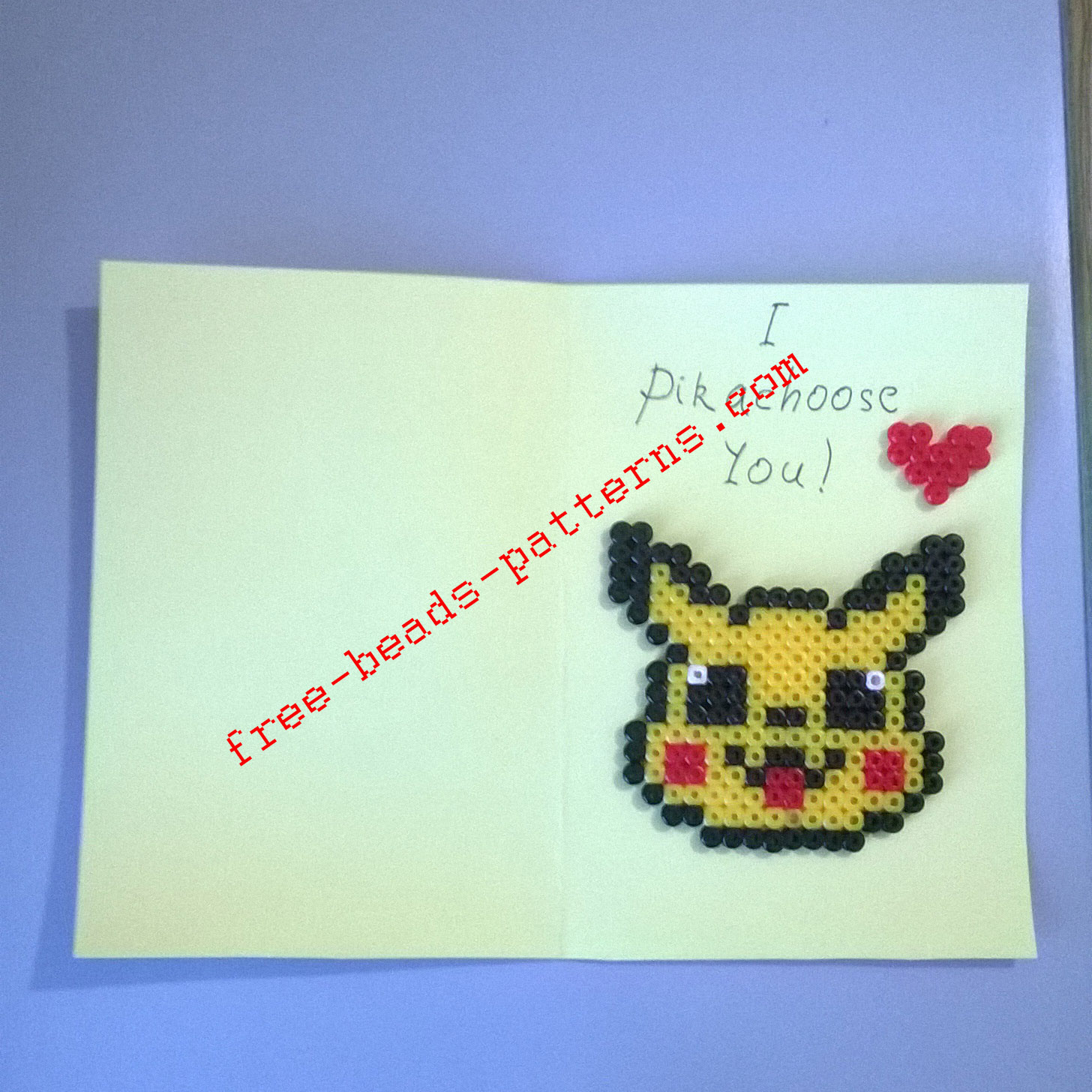 Pokemon love card made with Hama Beads work photos (2)