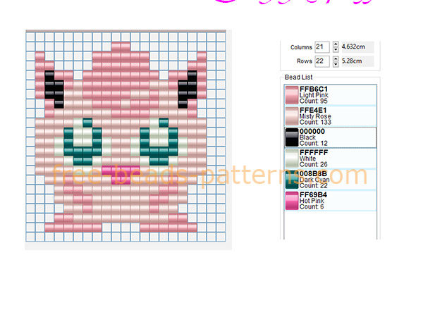 Pokemon number 039 Jigglypuff free sweet perler beads Hama beads pattern