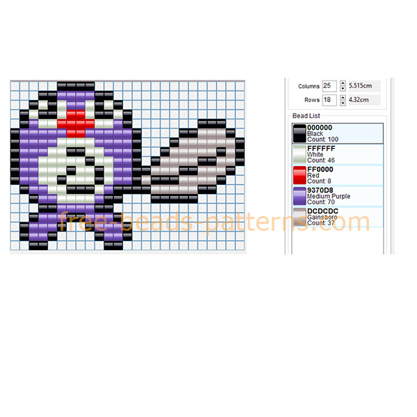 Pokemon number 060 Poliwag free perler beads Hama Beads pattern download