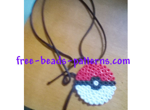 Pokemon pokeball round pegboard Pyssla perler beads necklace author Bill