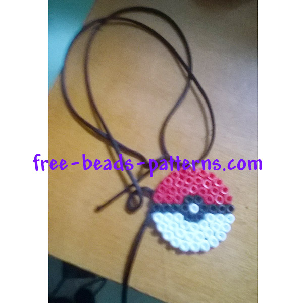 Pokemon pokeball round pegboard Pyssla perler beads necklace author Bill