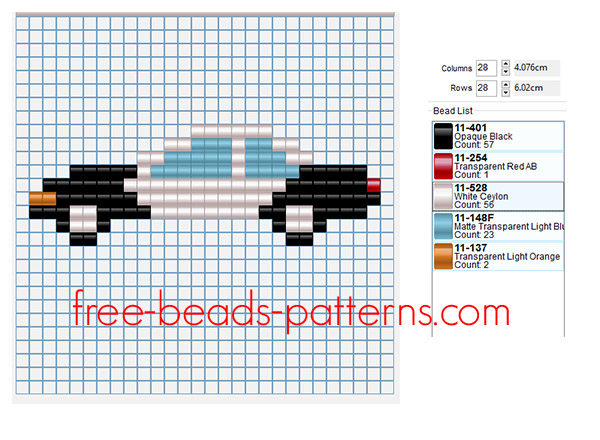 Police car free perler beads pattern for children