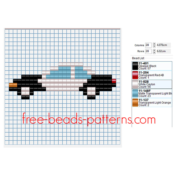 Police car free perler beads pattern for children