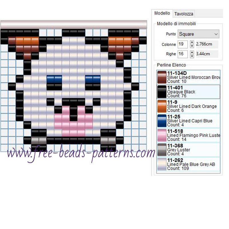 Poro (League of Legends) free hama beads pattern 7 colors