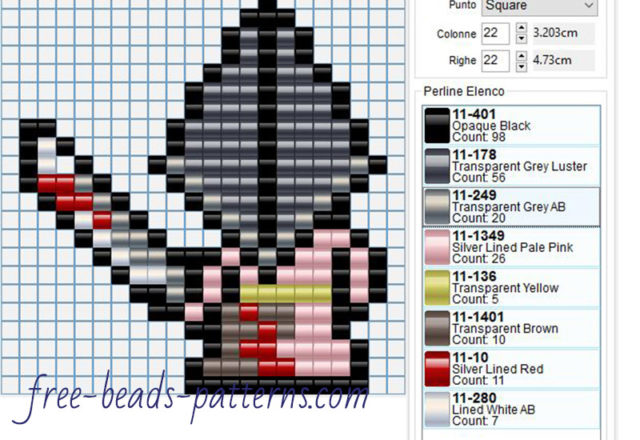 Pyramid Head (Silent Hill) free hama beads pattern 8 colors