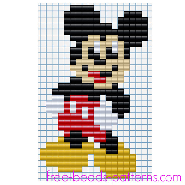 Pyssla Hama Beads design for children Disney Mickey Mouse