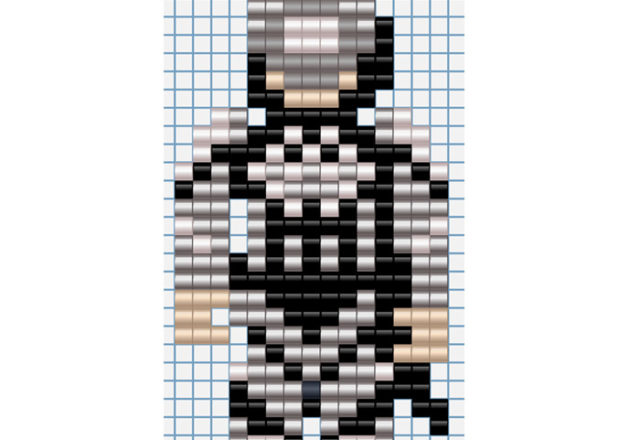 Raiden free iron beads perler beads pattern from Metal Gear videogame