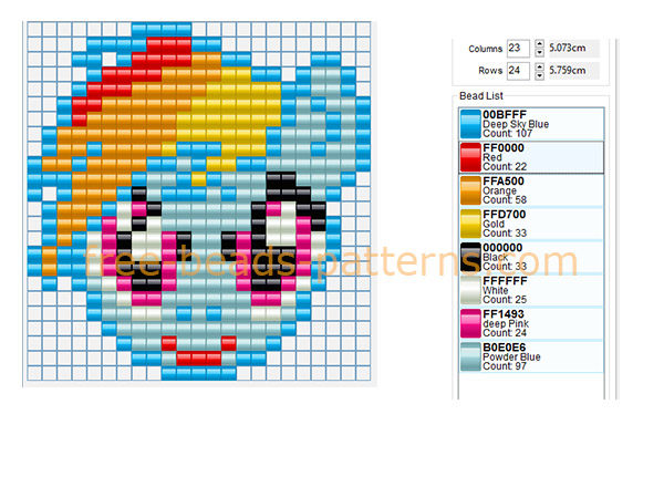 Rainbow Dash from My Little Pony perler beads Hama Beads pattern download