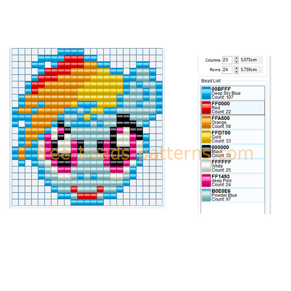 Rainbow Dash from My Little Pony perler beads Hama Beads pattern download