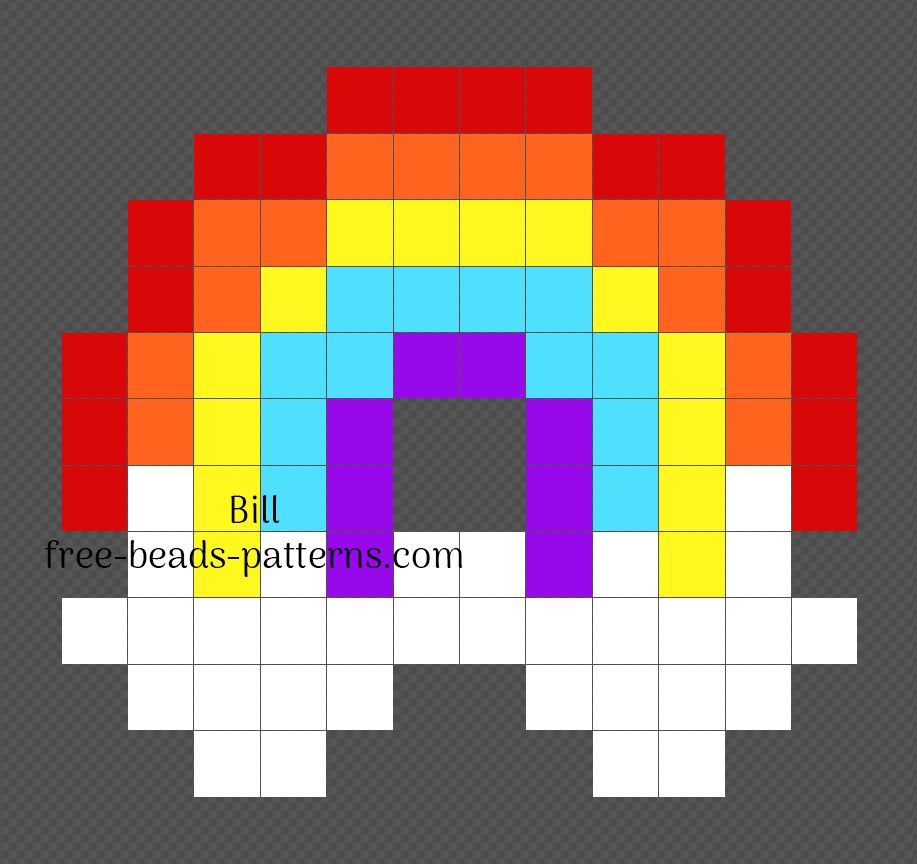 Rainbow Hama Beads 12x11