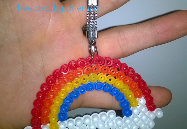 Rainbow Pyssla fusion beads keychain work photo author Website User Bill