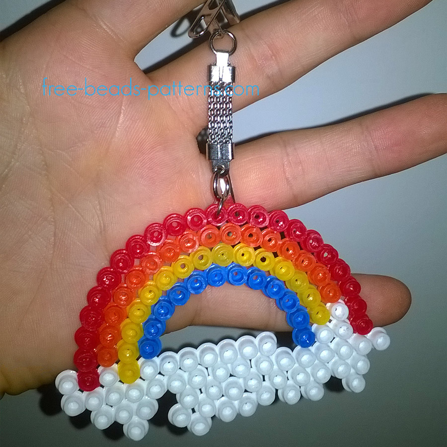 Rainbow Pyssla fusion beads keychain work photo author Website User Bill