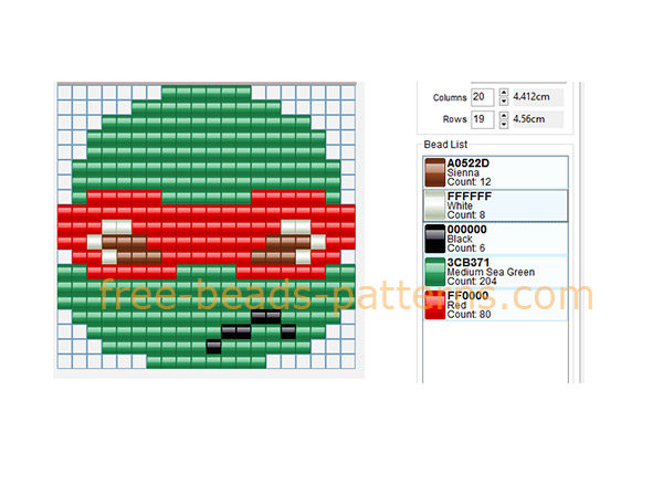 Raphael Red Teenage Mutant Ninja Turtles character free perler beads Hama Beads pattern