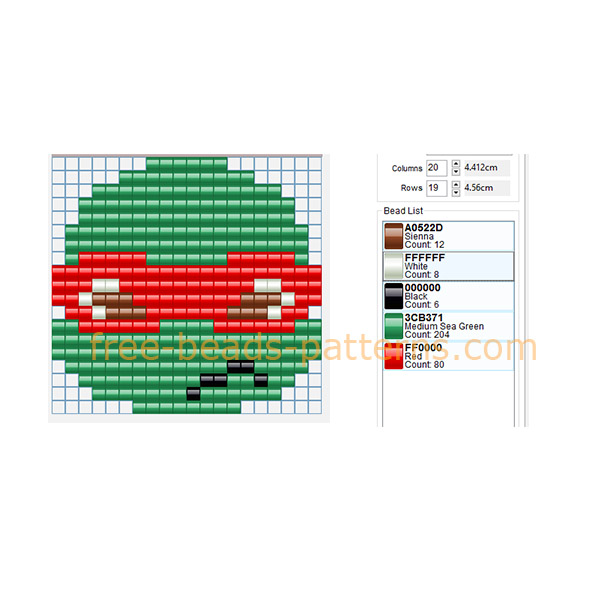 Raphael Red Teenage Mutant Ninja Turtles character free perler beads Hama Beads pattern