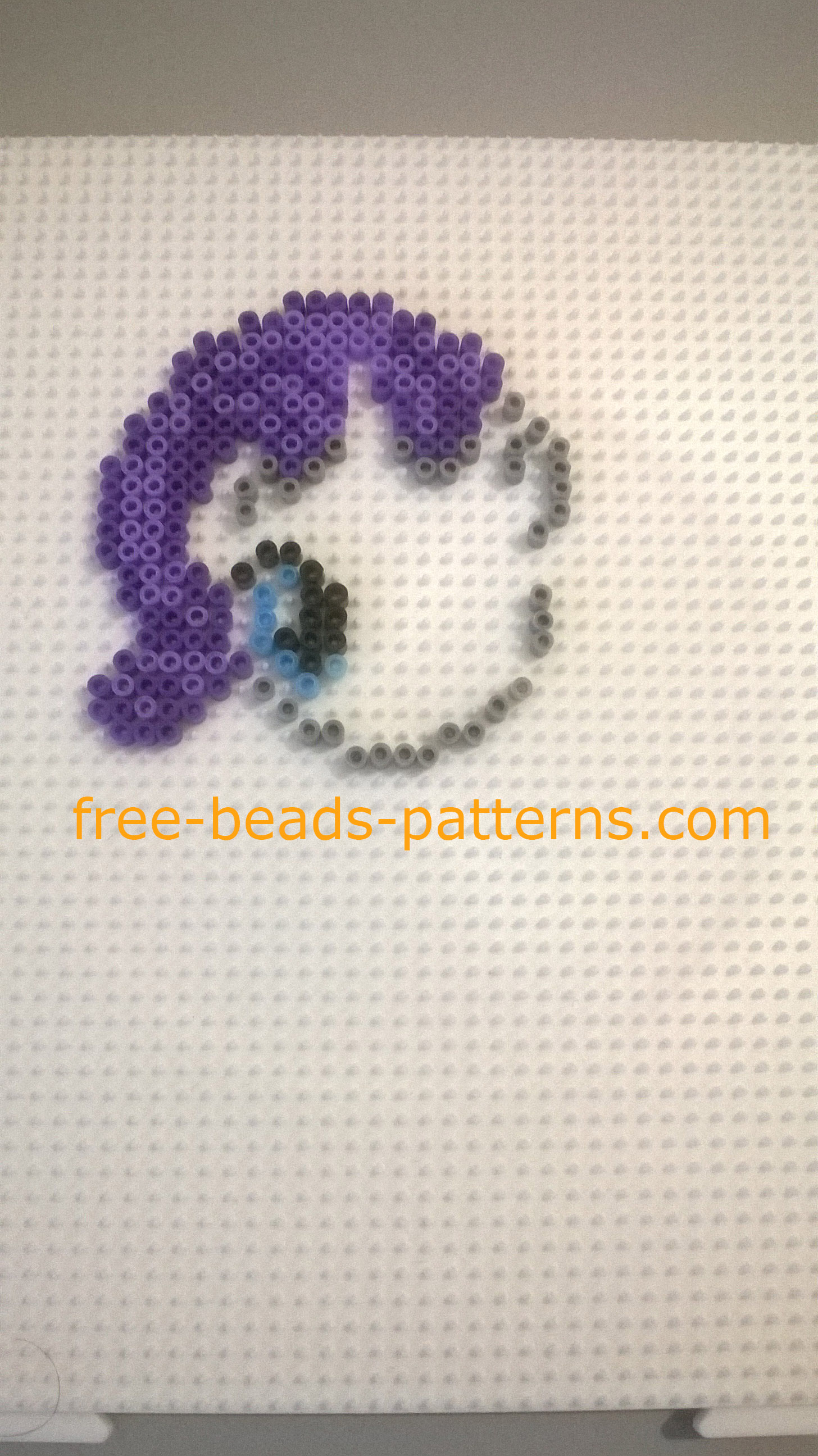 Rarity My Little Pony Hama Beads perler beads work in progress photos author Bill 3