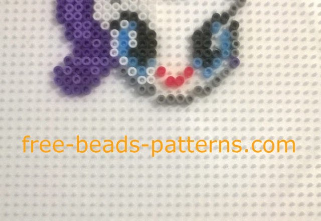 Rarity My Little Pony Hama Beads perler beads work in progress photos author Bill 4