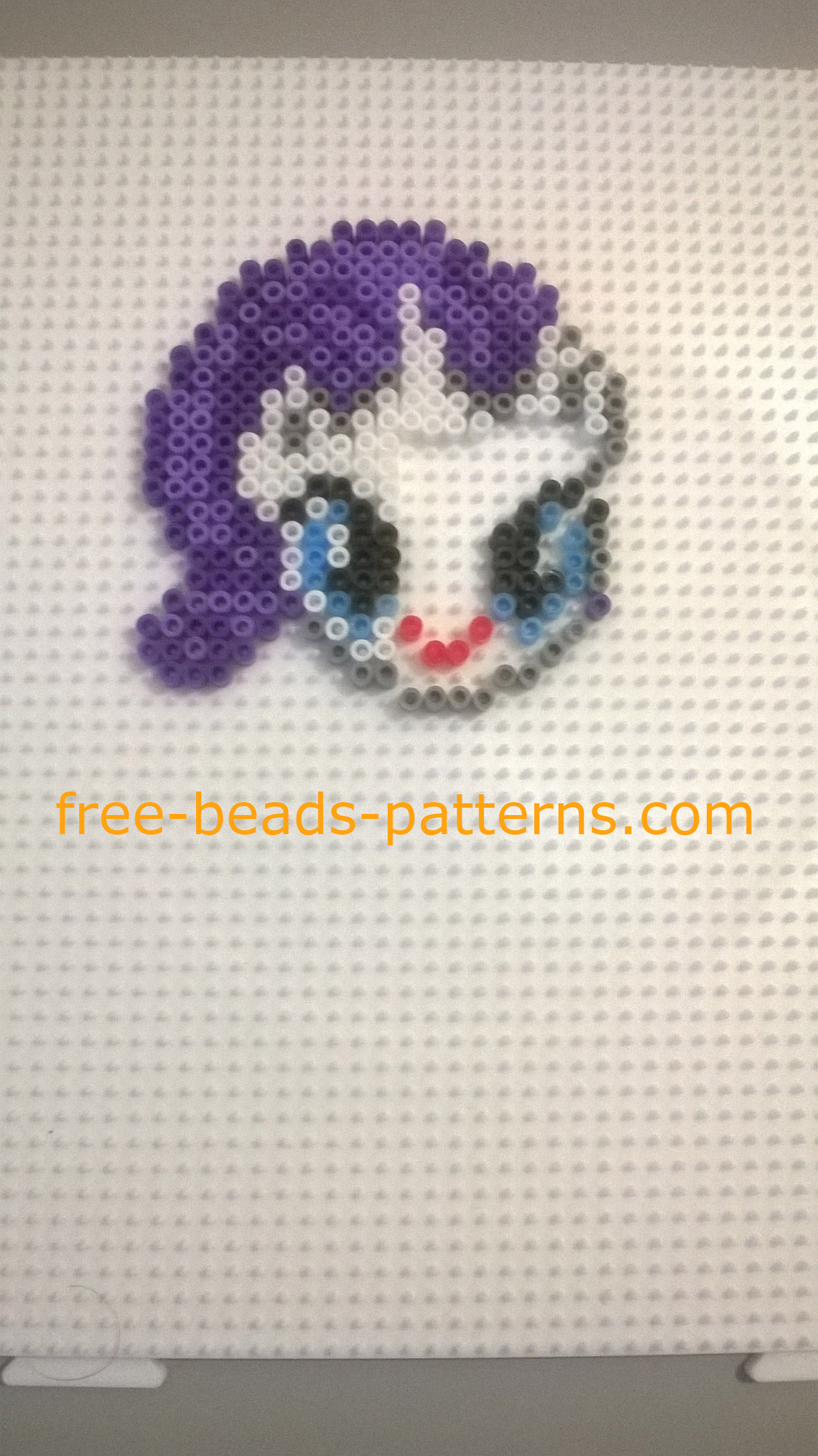 Rarity My Little Pony Hama Beads perler beads work in progress photos author Bill 4