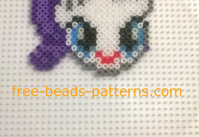 Rarity My Little Pony Hama Beads perler beads work in progress photos author Bill 5