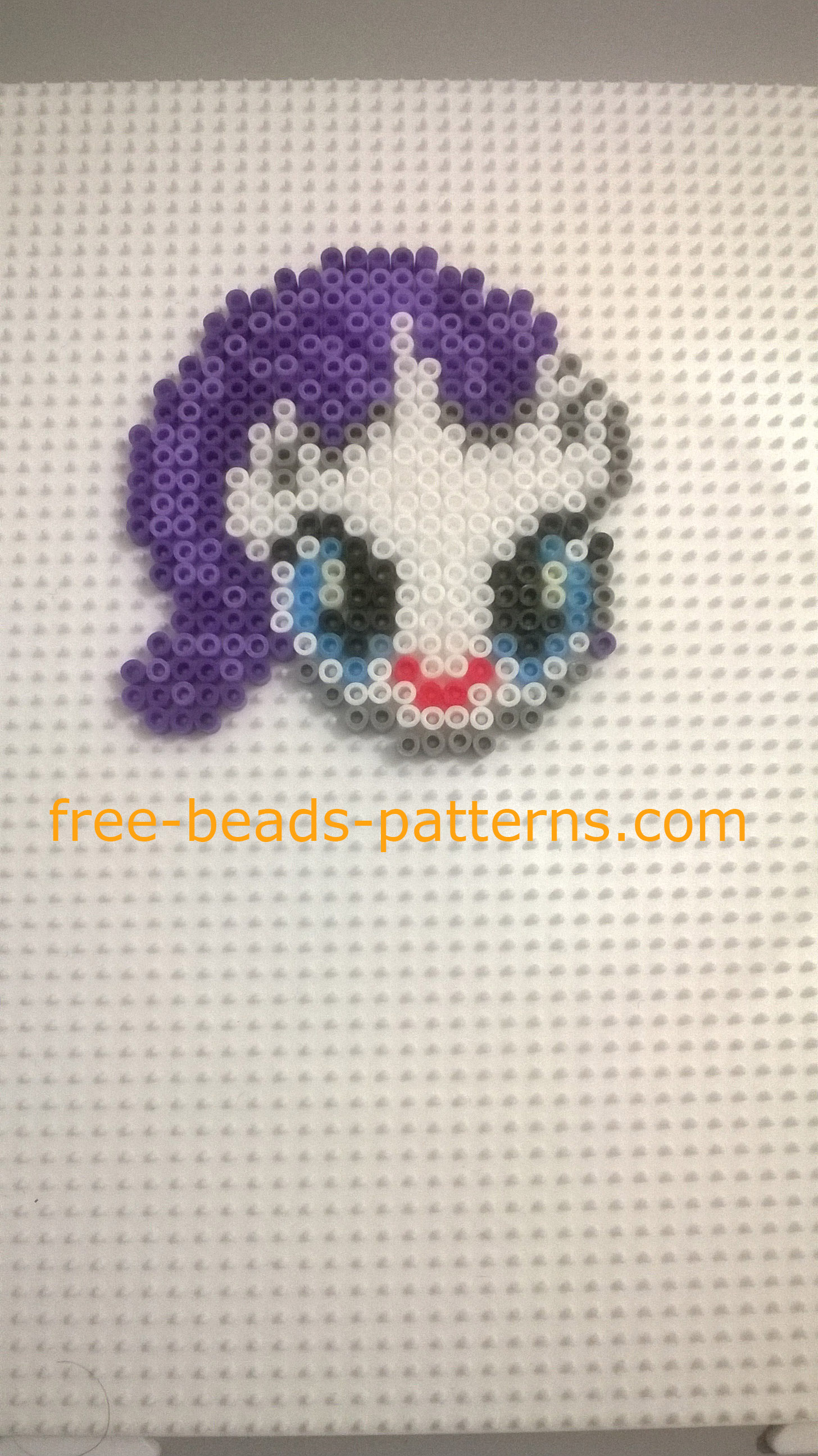 Rarity My Little Pony Hama Beads perler beads work in progress photos author Bill 5