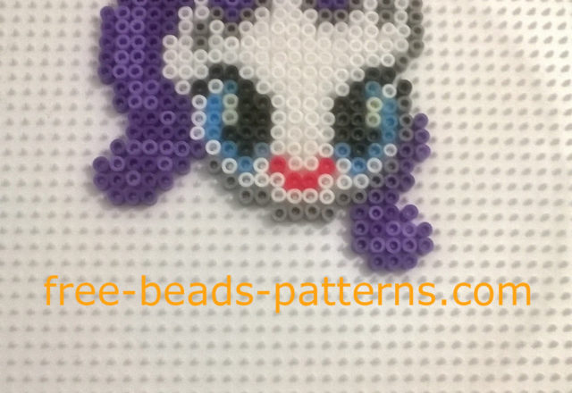 Rarity My Little Pony Hama Beads perler beads work in progress photos author Bill 6