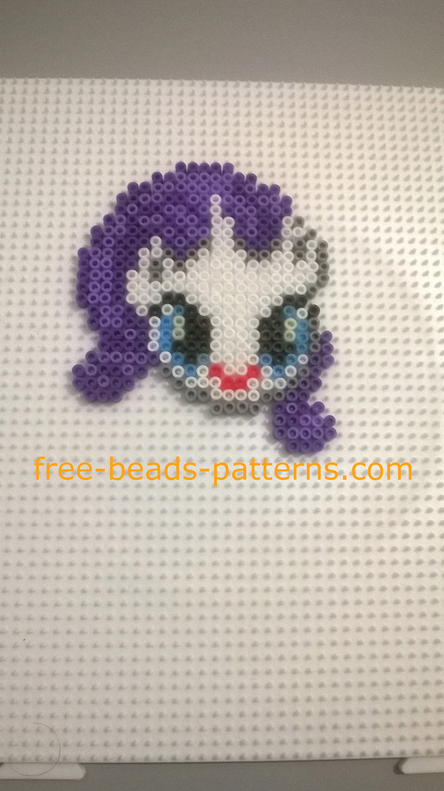 Rarity My Little Pony Hama Beads perler beads work in progress photos author Bill 6