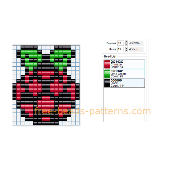 Raspberry PI logo free perler beads Hama Beads pattern download 16 x 19