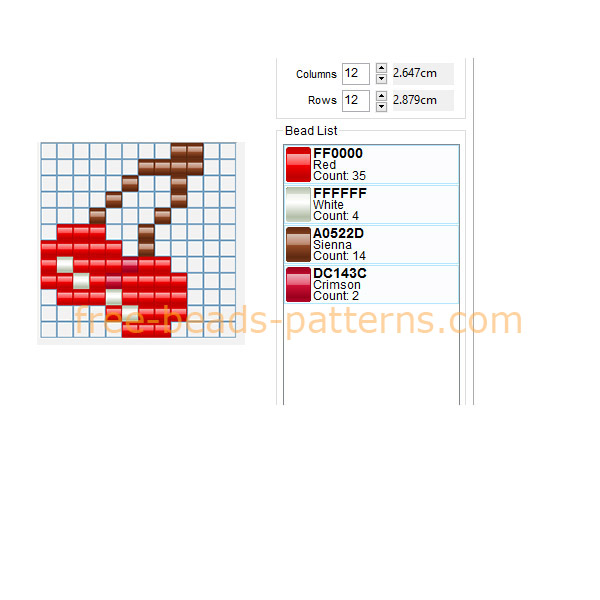 Red chierries Pacman videogame fruit bonus free perler beads sprite beads design