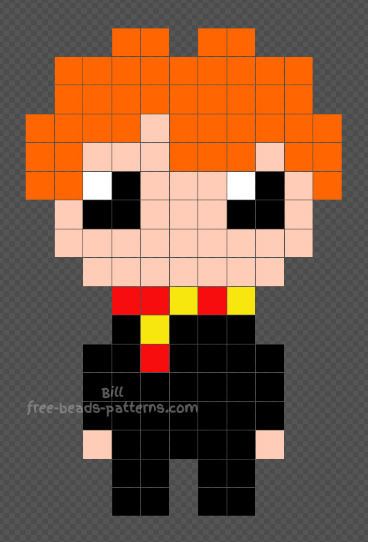 Ron chibi from Harry Potter Hama Beads 11x17