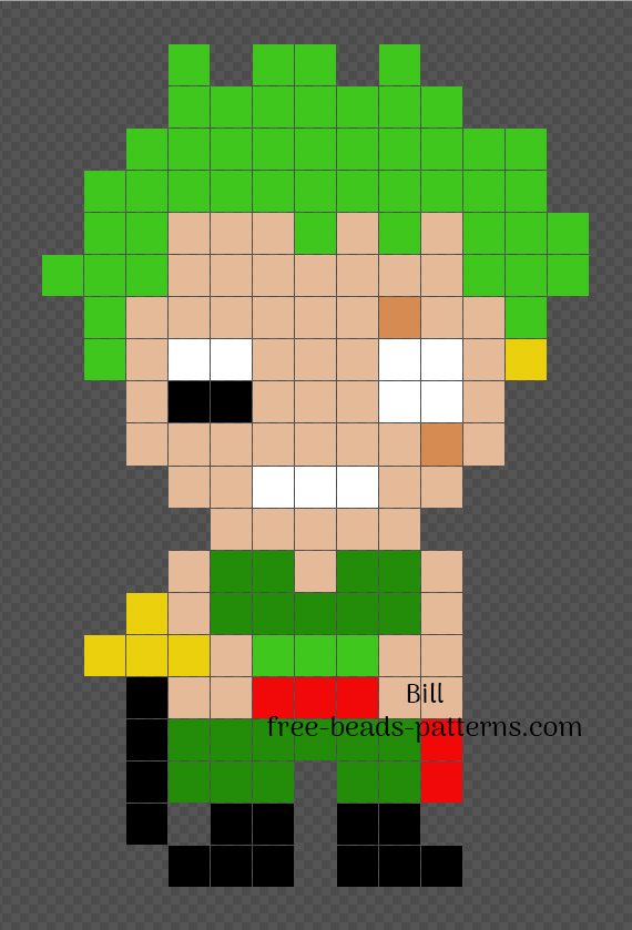 Roronoa Zoro One Piece character iron beads pixel art pattern 13x20