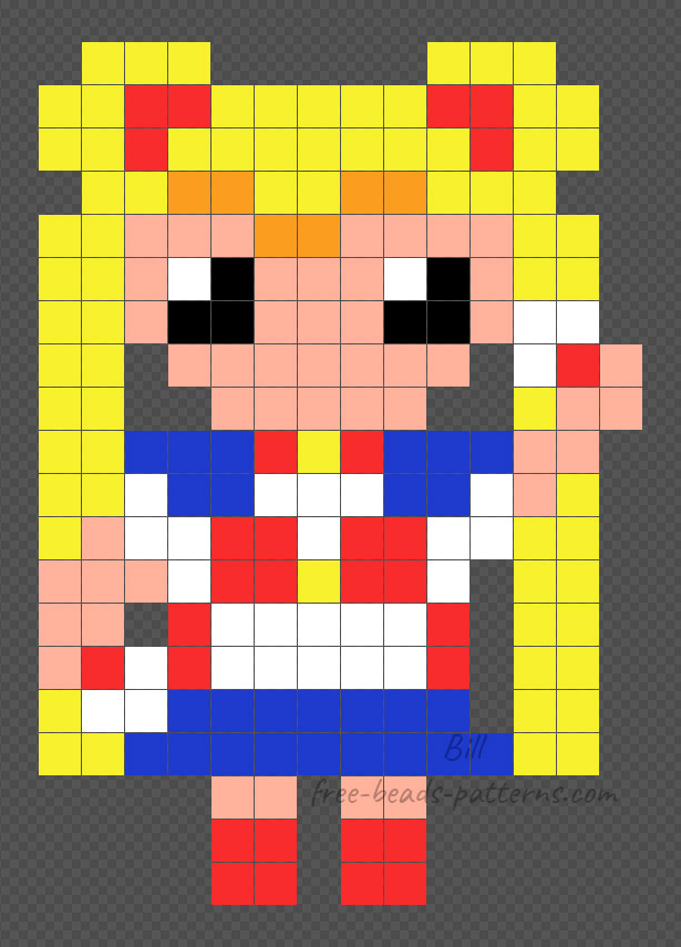 Sailor Moon free Hama Beads pattern 14x20