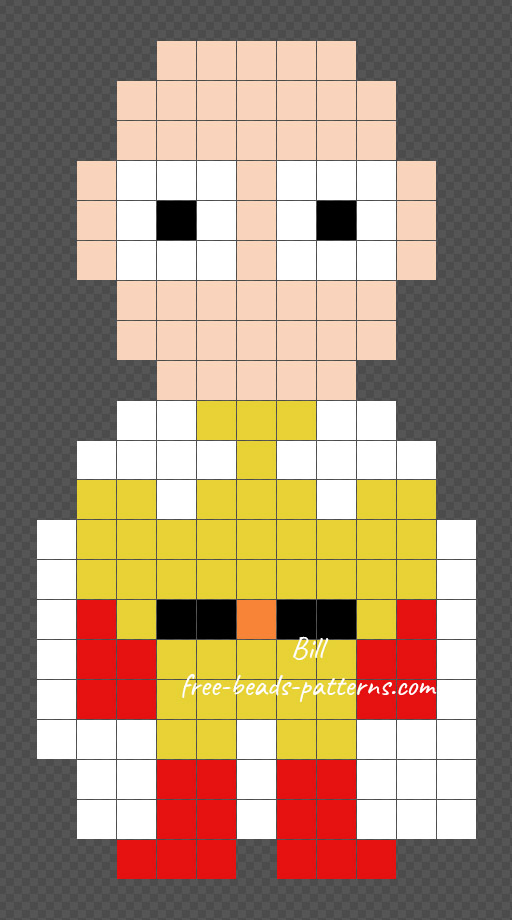 Saitama One Punch Man fuse beads pattern 11x21