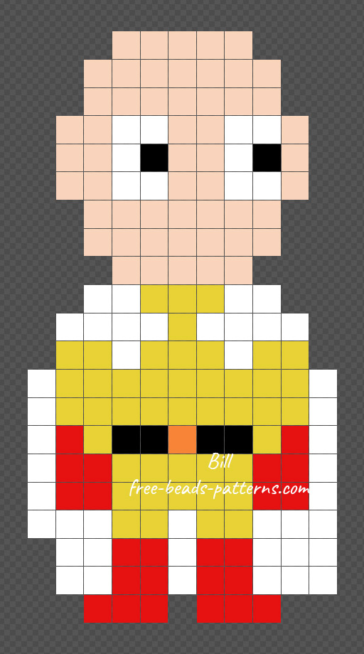 Saitama One Punch Man pixelart pattern 11x21