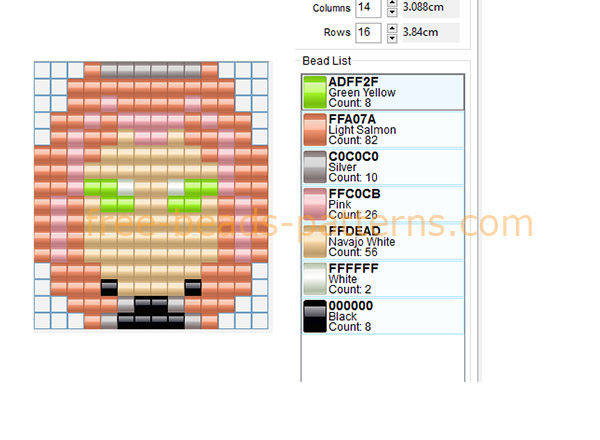 Sakura manga anime Naruto character free perler beads pattern