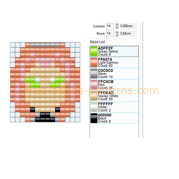 Sakura manga anime Naruto character free perler beads pattern