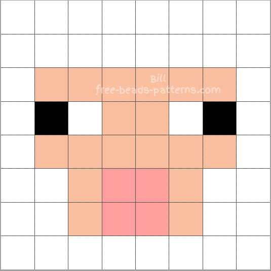Sheep Minecraft Hama Beads design 8x8