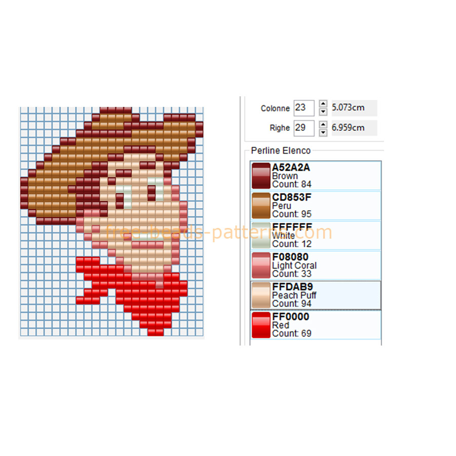 Sheriff Woody Toy Story cartoon character Hama Beads perler beads pattern