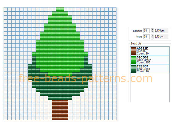 Simple green tree free perler beads pixel beads pattern Hama Beads Pyssla